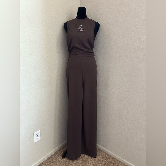 Y2k,90s Brown Jumper Overall Maxi Dress. big embroidered heart, Portugal Made - Picture 4 of 11